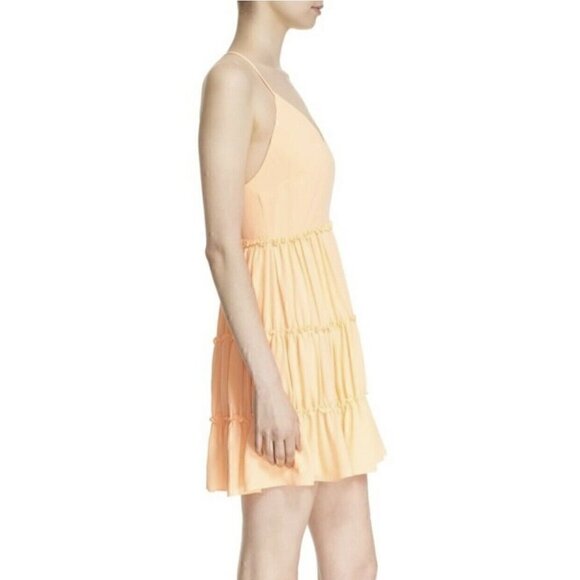 Elizabeth And James Dress Size 4 Women's Sleeveless Orange Layered Ruffle Dress - Picture 3 of 10